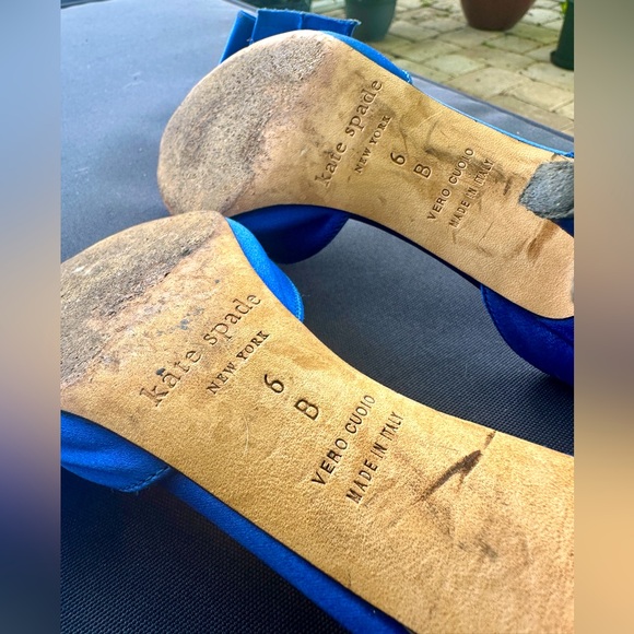 Kate Spade Satin d’Orsay Pump Kitten Heel Peep Toe Bow - Picture 6 of 6